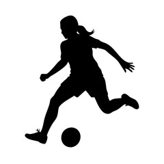 Women’s Sports Illustration: Soccer Girl Running with Ball