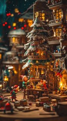 Enchanted Christmas Village: Festive Elves at Work