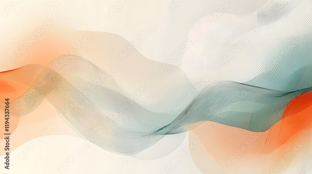 Poster soft gradient shapes minimalist abstract digital art background with elegant fluid movements and har