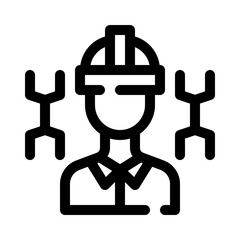 Construction worker line icon