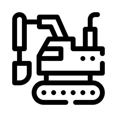 Excavator line icon