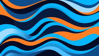 Fototapeta premium Colorful Abstract Wave Pattern background with flowing waves in shades of blue and orange. Perfect for modern and dynamic designs.