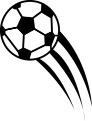 Obraz premium Vector Soccer Ball Icon, clipping path isolated on a transparent background with the entire depth of field, Speeding footballs represented by dynamic soccer ball design features, for mobile apps.