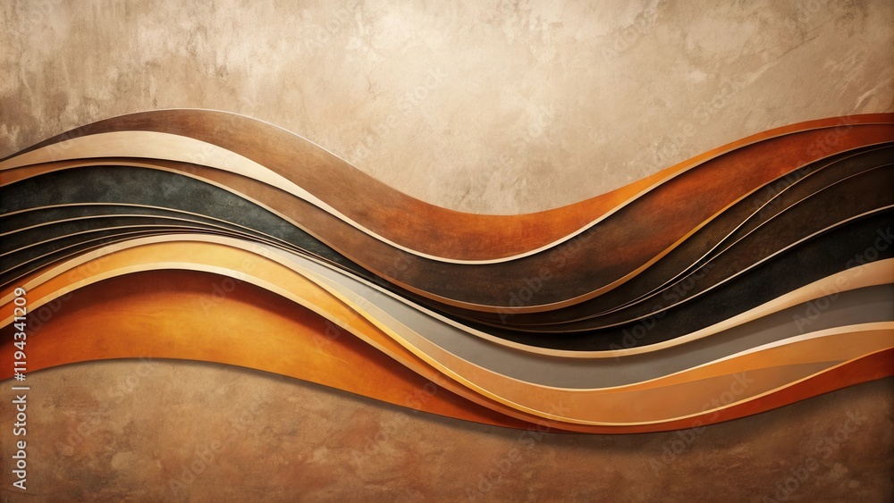 Aufkleber abstract swirling layers of warm earth tones on a textured background