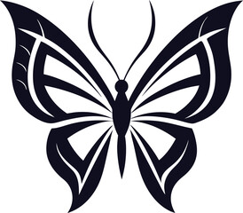 Elegant Abstract Butterfly Design in Black and White