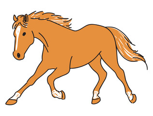 走っている馬のイラスト