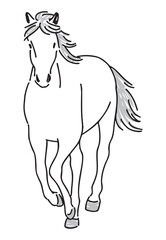走っている馬のイラスト