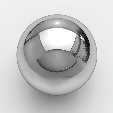 Shiny chrome sphere reflecting light.