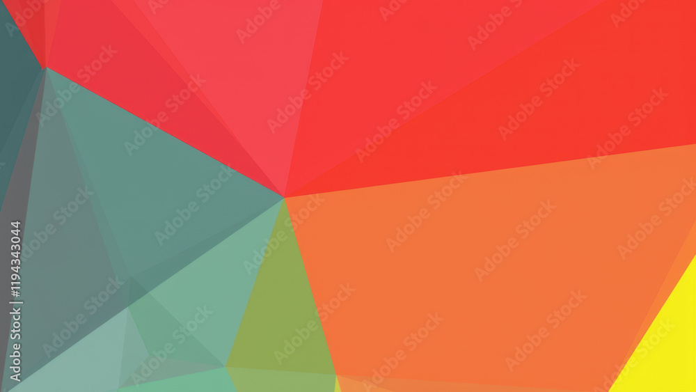 Poster vibrant abstract geometric background with multiple colors.