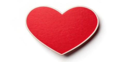 Fototapeta premium Red Heart Shape Sticker Isolated on White Background
