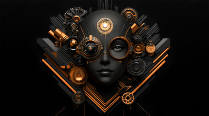 Cyberpunk Woman with Gears