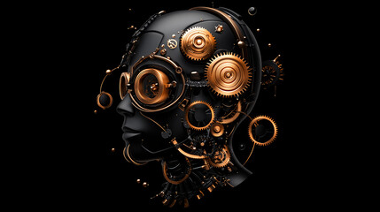 Steampunk Head Gears, Cogs, and Black Gold