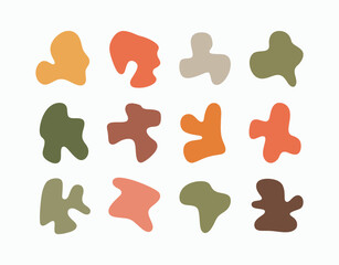 Fototapeta premium Organic Blob Silhouette Collection Vector Template