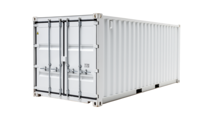White Shipping Container on a transparent background