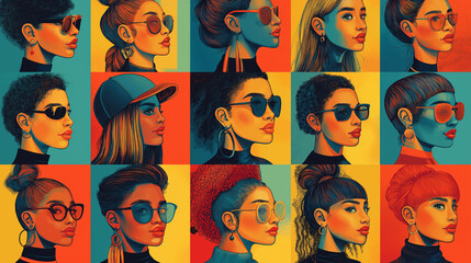 pattern with the face of person's seamless patterns