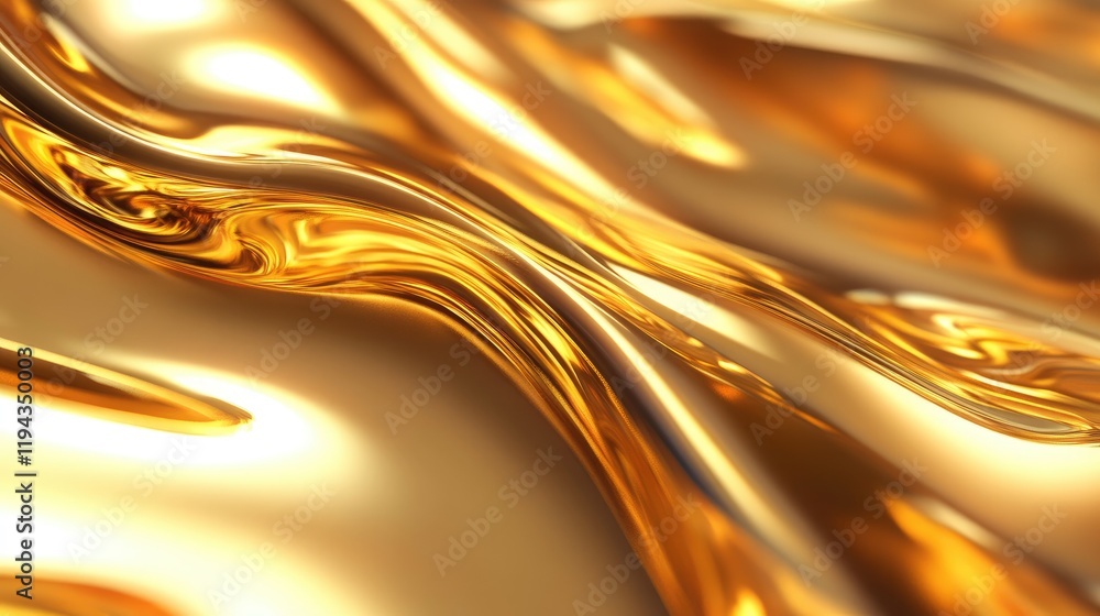 Poster luxurious flowing golden texture background with reflective surface creating a rich and elegant visu