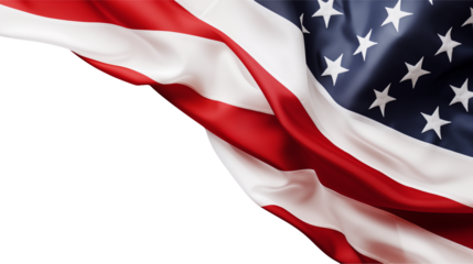 American Flag Draped on a transparent background