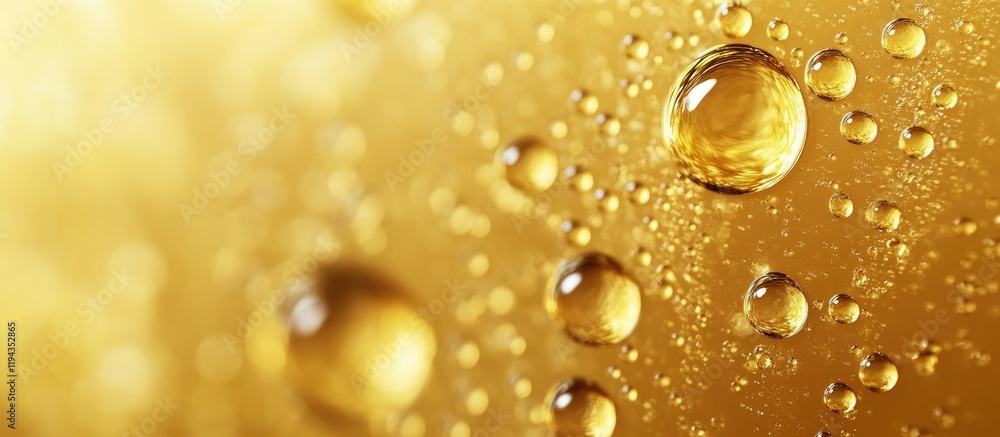 Poster golden bubble abstract background with blurred texture and empty space for text ideal for luxury or 