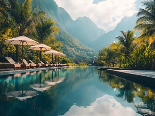 Serene Tropical Resort with Infinity Pool