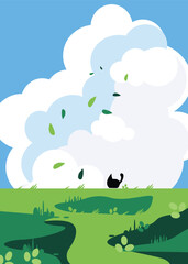 black cat on the hill