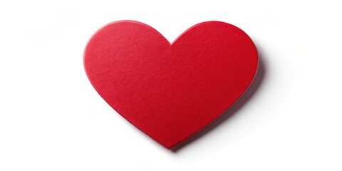 Obraz premium A small red heart shape sticker isolated on a white background, with a subtle gradient effect for added depth and dimensionality, Valentine's Day decoration, sticker