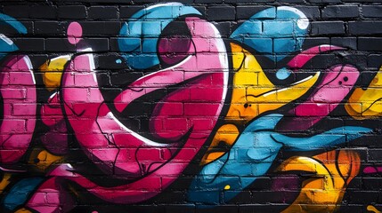 Vibrant Graffiti Art on Brick Wall