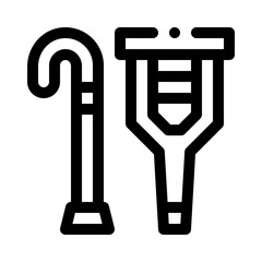 Crutch line icon