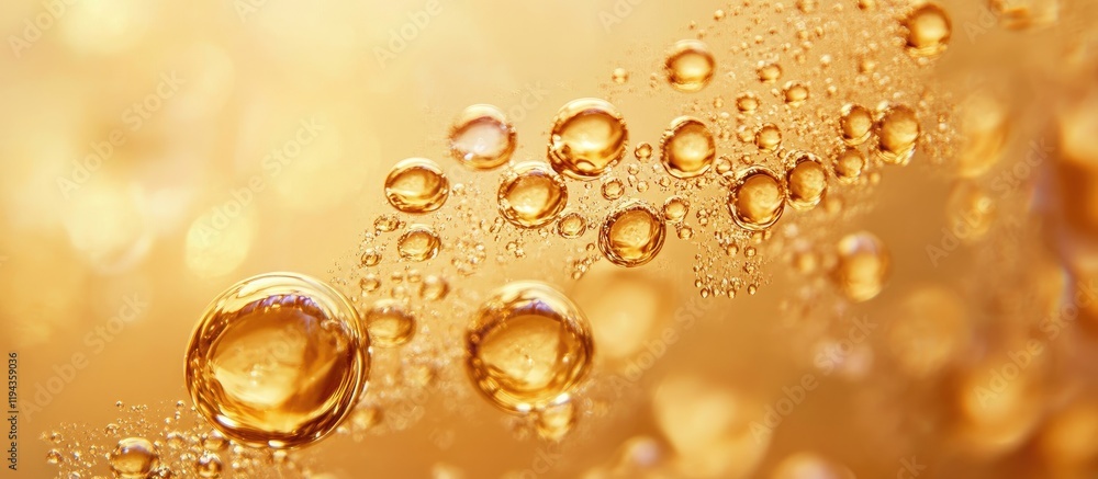 Poster gold abstract background featuring blurred bubbles and shimmering textures ideal for creating a luxu