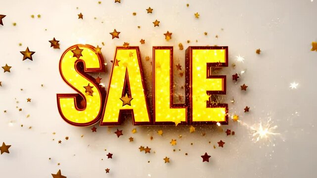 Glittering Gold Sale Announcement with Stars