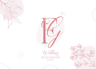 Wedding initial GF and FG monogram logo