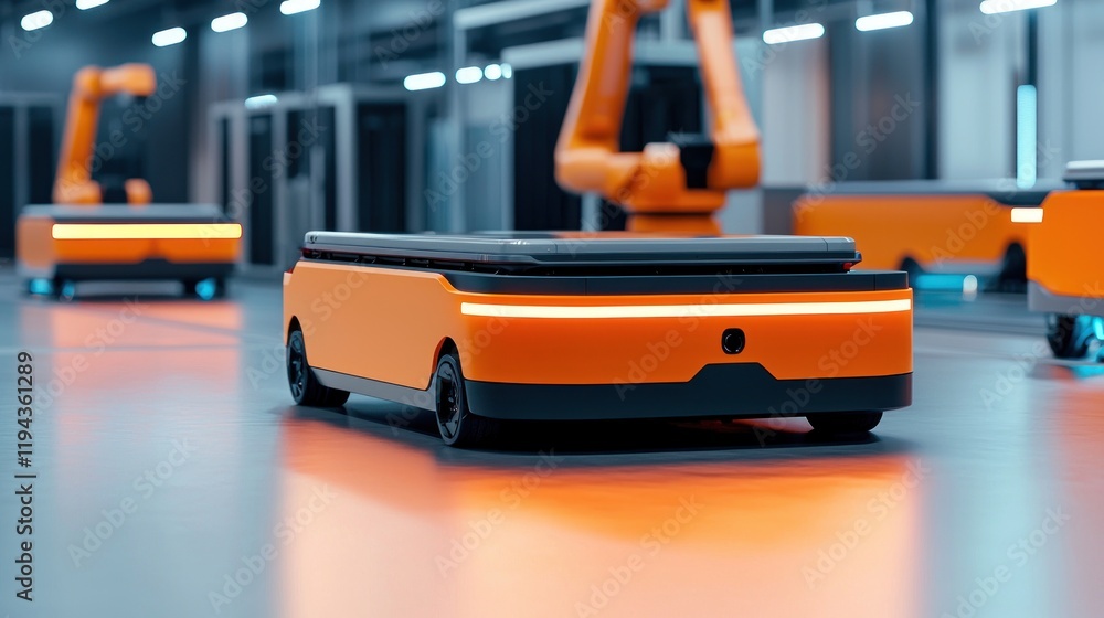 Poster autonomous mobile robots in modern warehouse setting