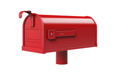 Red Classic Mailbox on a transparent background