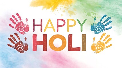 Happy holi lettering with clean and minimal background.