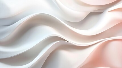 Abstract White and Peach Swirling Waves Design