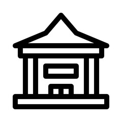 Traditional house line icon
