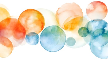 Fototapeta premium Abstract Watercolor Circles in Warm and Cool Tones