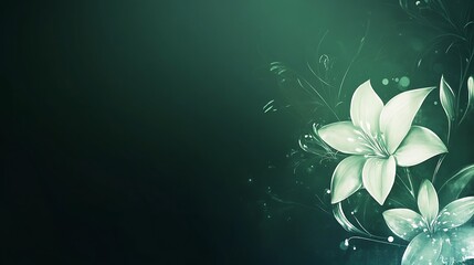 Elegant White Lilies on a Dark Green Background
