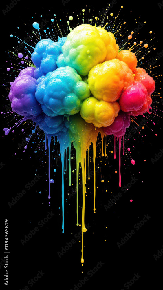 Poster vibrant abstract background with a splash of colorful liquid.