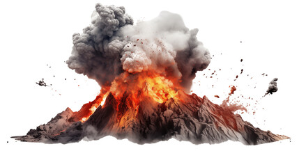 Volcanic Eruption Dramatic Image on a transparent background