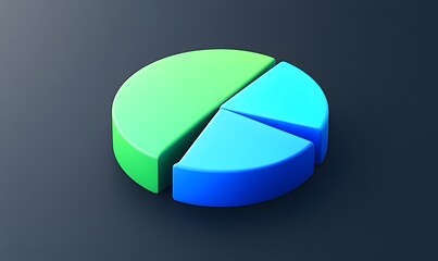 Obraz premium 3D isometric pie chart showing data segments.