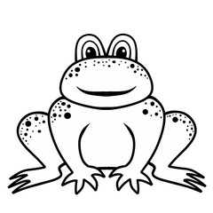 Line art frog isolated on white