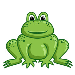 green frog isolated on white