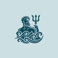 Poseidon and Trident Logo