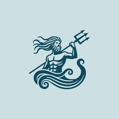 Poseidon and Trident Logo © Fajarhidayah11