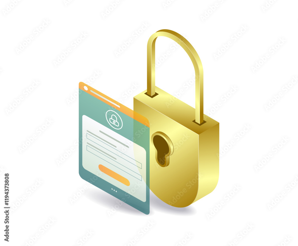 Poster personal data password security padlock key