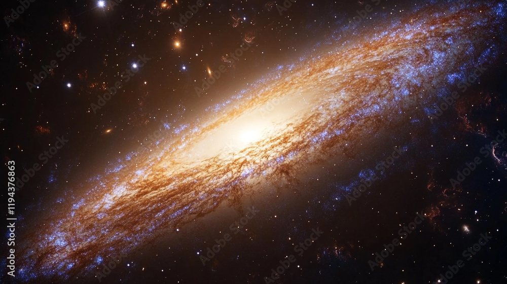 Aufkleber exploring the splendor of a spiral galaxy in deep space at the edge of the universe