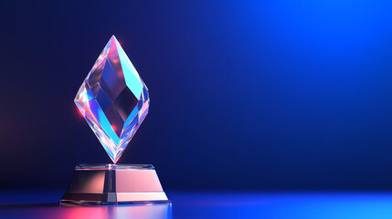Artistic display of a dazzling crystal