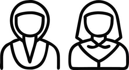 simple line drawing, two identical figures, minimalist avatar icons, black and white, symmetrical design, basic geometric shapes, stylized human silhouettes, generic user profiles, outline style, no f