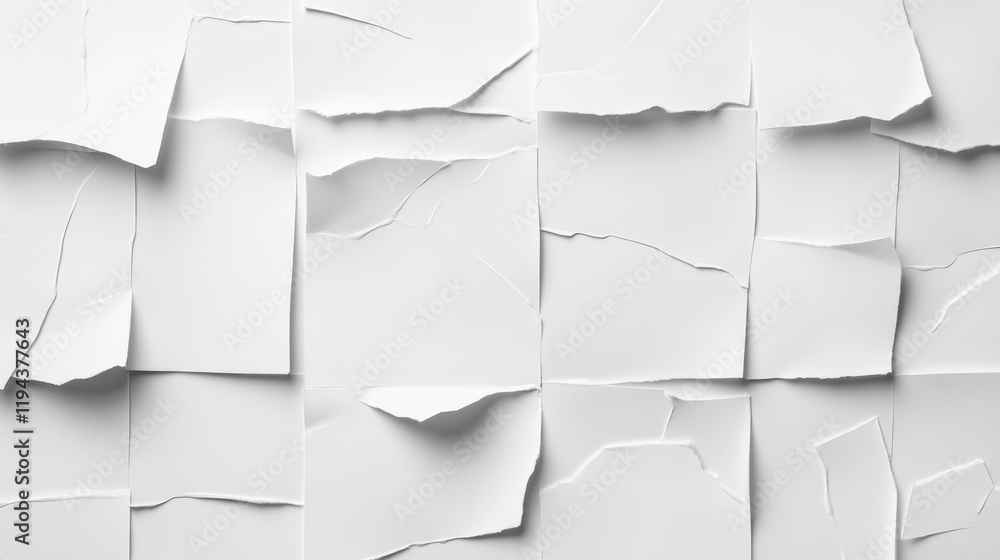 Poster stickers and labels with crumpled and glued surface texture. vector isolated set of blank round and 