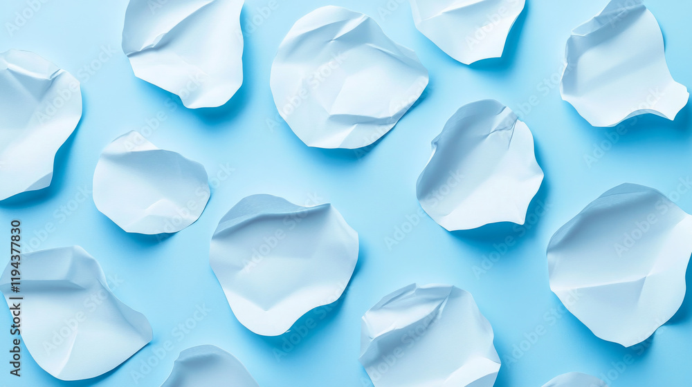 Poster stickers and labels with crumpled and glued surface texture. vector isolated set of blank round and 